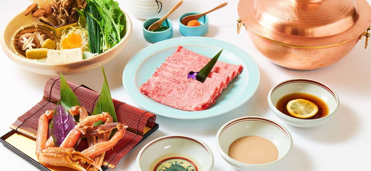 和牛とカニのしゃぶしゃぶ
